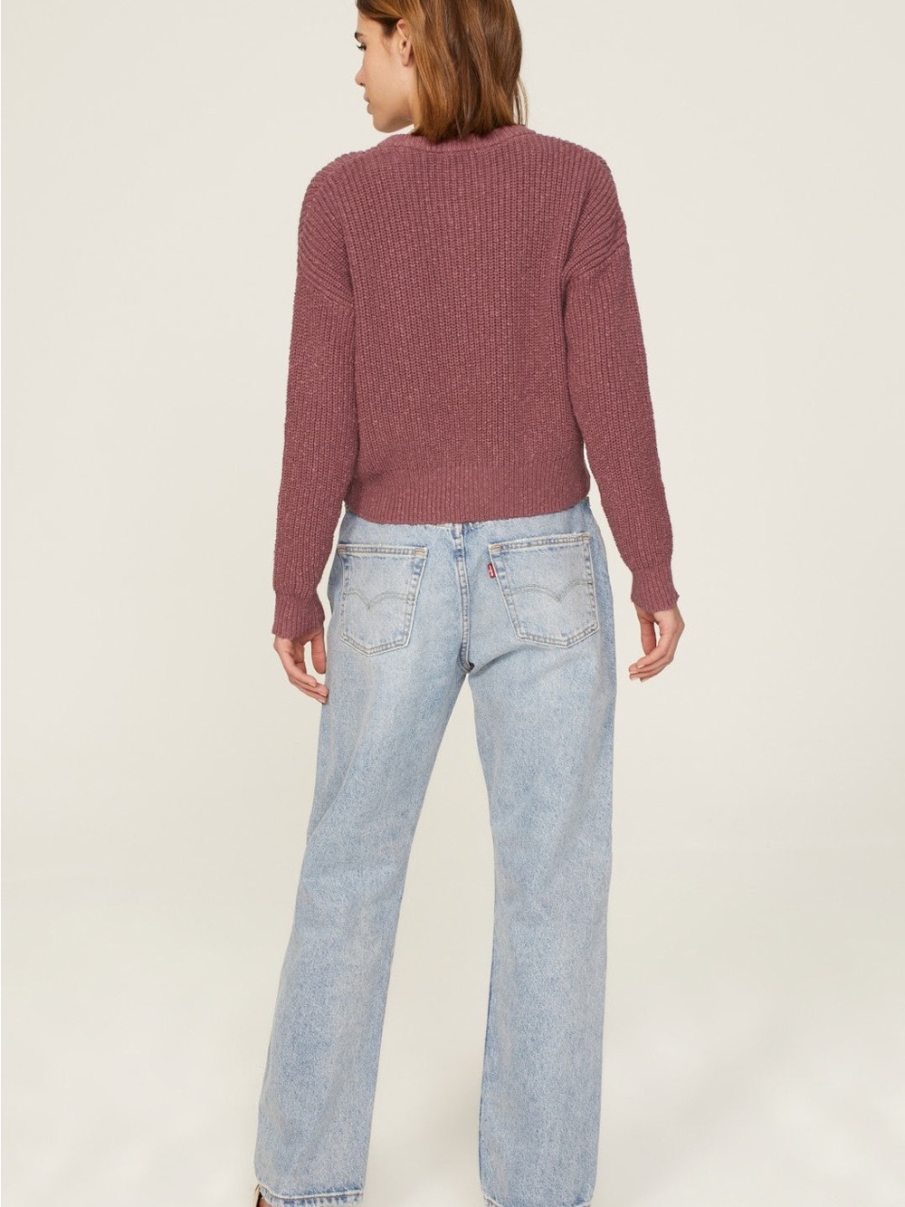 Madewell Ribbed Crewneck Sweater in Dusty Rose - Picture 2 of 6